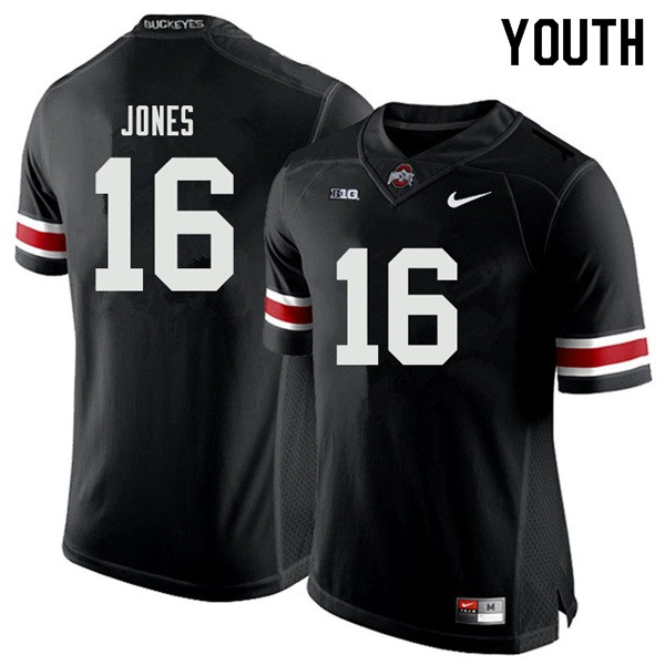 Youth Ohio State Buckeyes #16 Keandre Jones Black Authentic College Stitched Football Jersey 23KP042IO